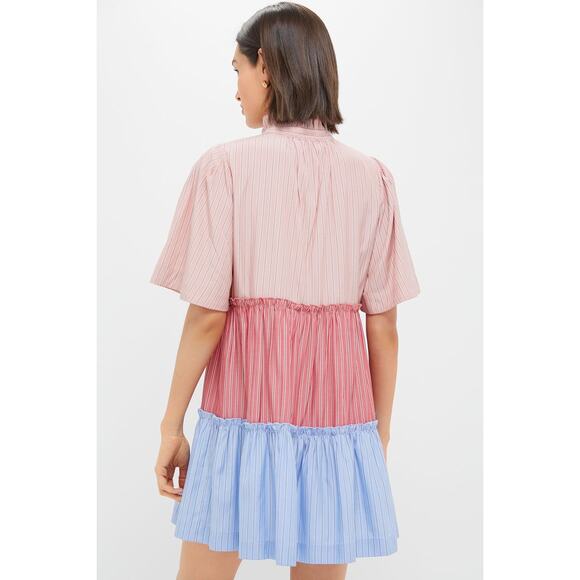 TUCKERNUCK Ruby and Cornflower Stripe Colorblock Crawford Dress Size M NWT - Picture 2 of 8
